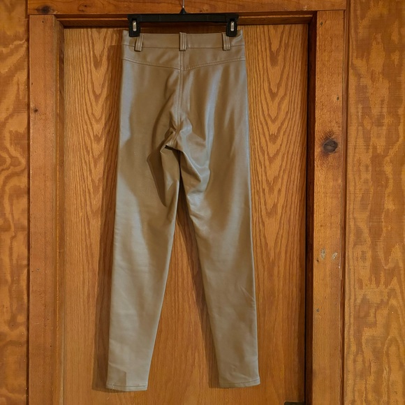 TOPSHOP Faux Leather Pants Tan 6 - Picture 7 of 9